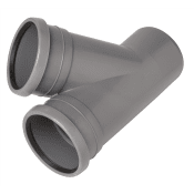Pipelife Grenrör 45° 2 muffar inomhusavlopp grå 110x110 mm