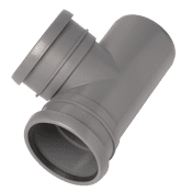 Pipelife Grenrör 90° 2 muffar inomhusavlopp grå 110x110 mm