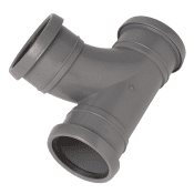 Pipelife Grenrör 90° 3 muffar inomhusavlopp grå 75x75 mm