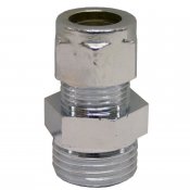 Rak utvändig rörgänga förkromad mässing klämringskoppling