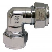 Vinkel klämringskoppling förkromad mässing