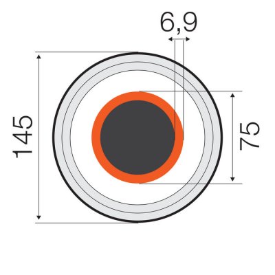Rauheat kulvert, värme, 1-vägs, 75x6,9-145 mm PN6 2 | billigtvvs.se