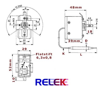 JUMO Termostat 20-500°C 1-pol 1-stegs med växlande kontakt 2 | billigtvvs.se