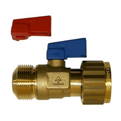 Sanipex Classic Kulventil rött/blått vred till fördelare löpmutter-utvändig (12mm) M17 x M17 | billigtvvs.se