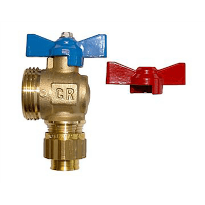 Sanipex Classic Kulventil rött/blått vred till fördelare vinkel kongrepp-utvändig 20 x 2,8 mm x 1"MN | billigtvvs.se