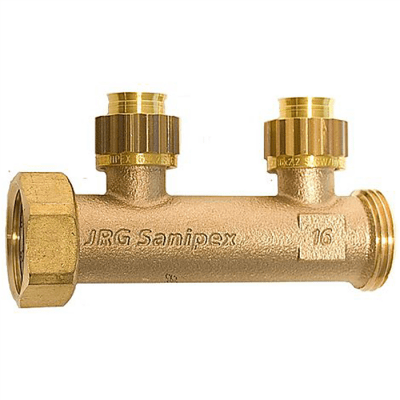 Sanipex Classic Tappvattenfördelarel 2 uttag kongrepp x löpmutter-utvändig 12x1,7 mm x 1" MN | billigtvvs.se