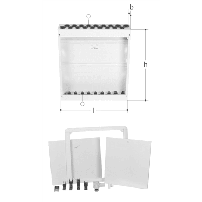 Sanipex Classic Tappvattenskåp 2x5 B450mm x H552 mm x D107 mm | billigtvvs.se
