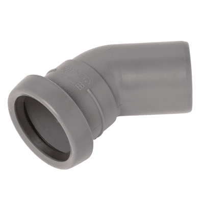 Pipelife Böj 45° med 1 muff inomhusavlopp grå 50 mm