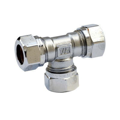 Vatette T-koppling förkromad