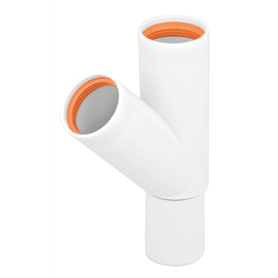 Faluplast vulk t-rör vit 32-45 2-muff