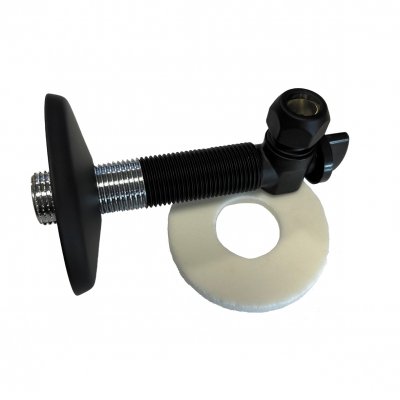 Roth Vinkel med avstängning utvändig-klämring svart Quickbox R15 x 12 mm | billigtvvs.se