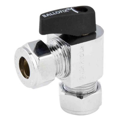 Broen Ballofix Kulventil vinkel mini vinkel klämring-klämring 12 mm