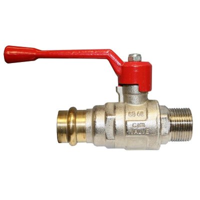 Kulventil för pressning med V-käft cu x utvändig rörgänga