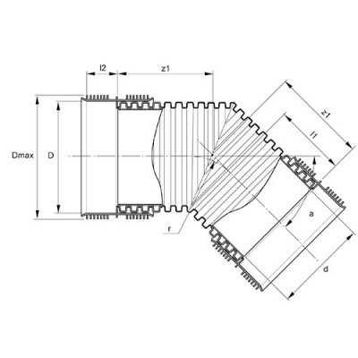 Pipelife Böj 45° Infra allmuffad 200 mm 2 | billigtvvs.se