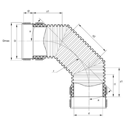 Pipelife Böj 90° Infra allmuffad 500 mm 2 | billigtvvs.se