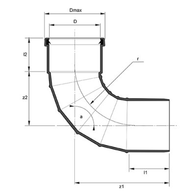 Pipelife Markböj 90° PP 1 muff 315 mm 2 | billigtvvs.se