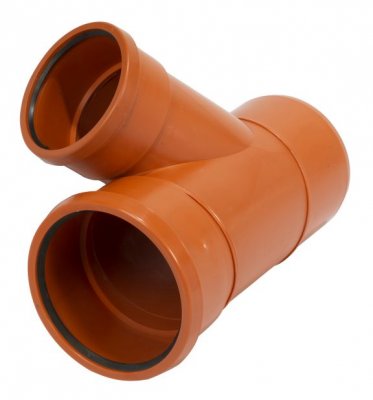 Pipelife mark PP grenrör 250 mm x 200 mm 45° 2 muff