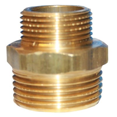 Dubbelnippel mässing rörgänga utvändig x utvändig R40 x R15