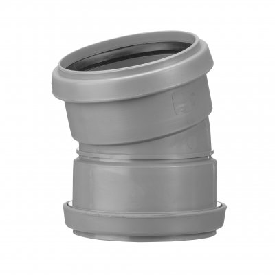 Terana INOWA Böj 15° 2 muffar inomhusavlopp grå 50 mm